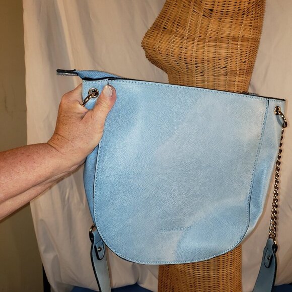 Melie Biaco Women's Vegan Blue Leather Shoulder Bag/Crossbody w/Gold Hardware - Picture 10 of 15